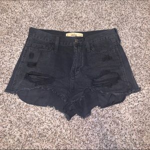 black high wasted jean shorts